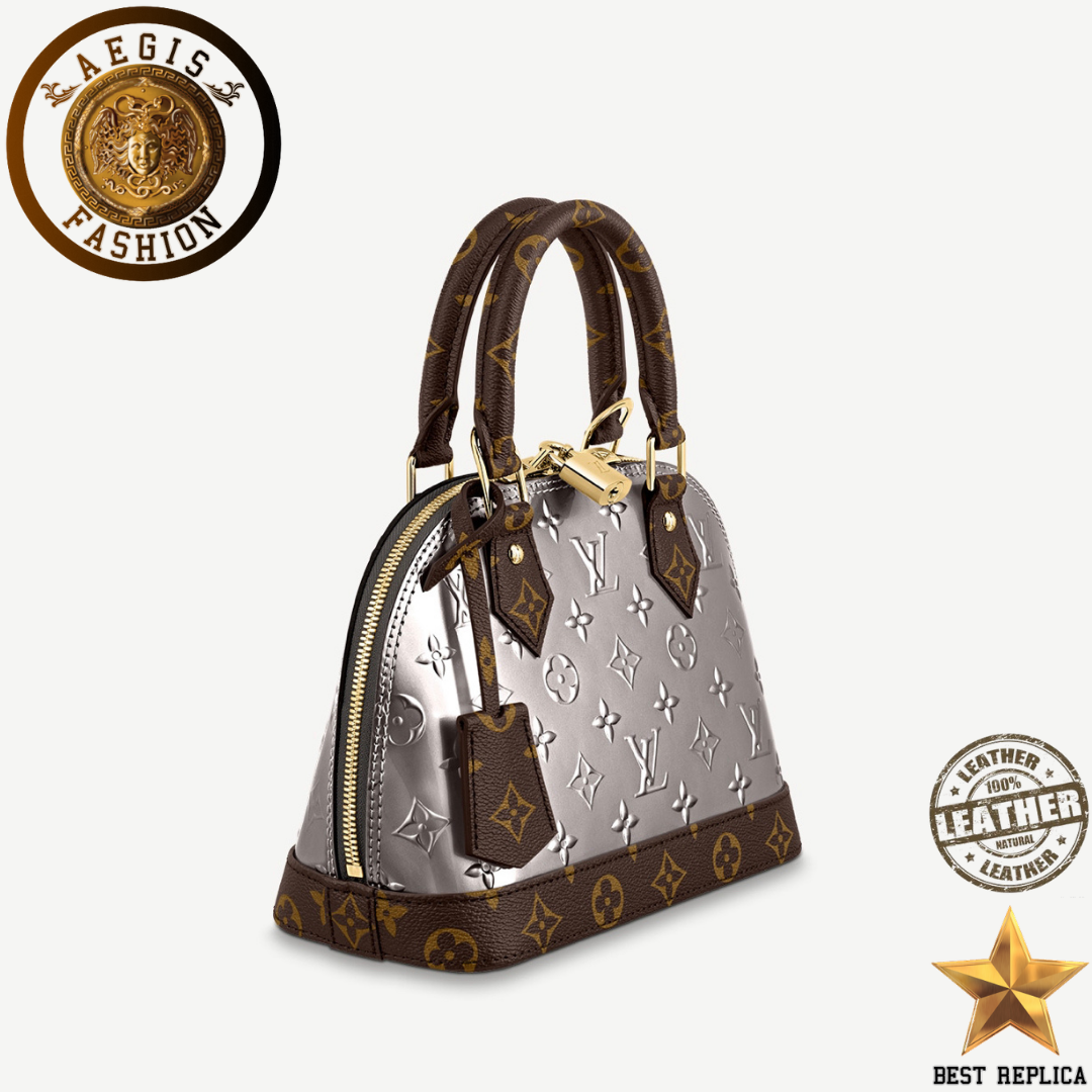 Replica-2020-louis-vuitton-alma-bb-monogram-vernis-leather-metallic-taupe-grey-handbag-aegis-fashion