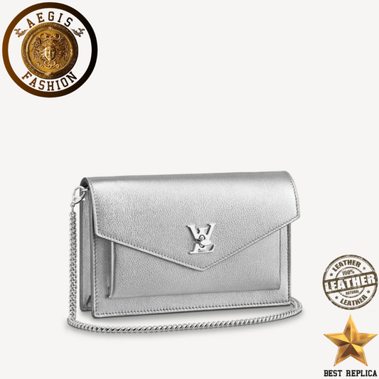 Replica-louis-vuitton-mylockme-chain-pochette-metal-silver-handbag-aegis-fashion