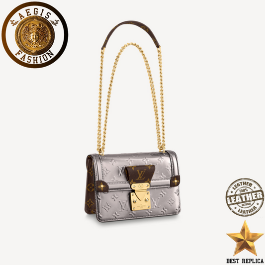 Replica-2020-louis-vuitton-wynwood-chain-bag-metallized-taupe-monogram-vernis-leather-metallic-taupe-grey-Aegis-fashion