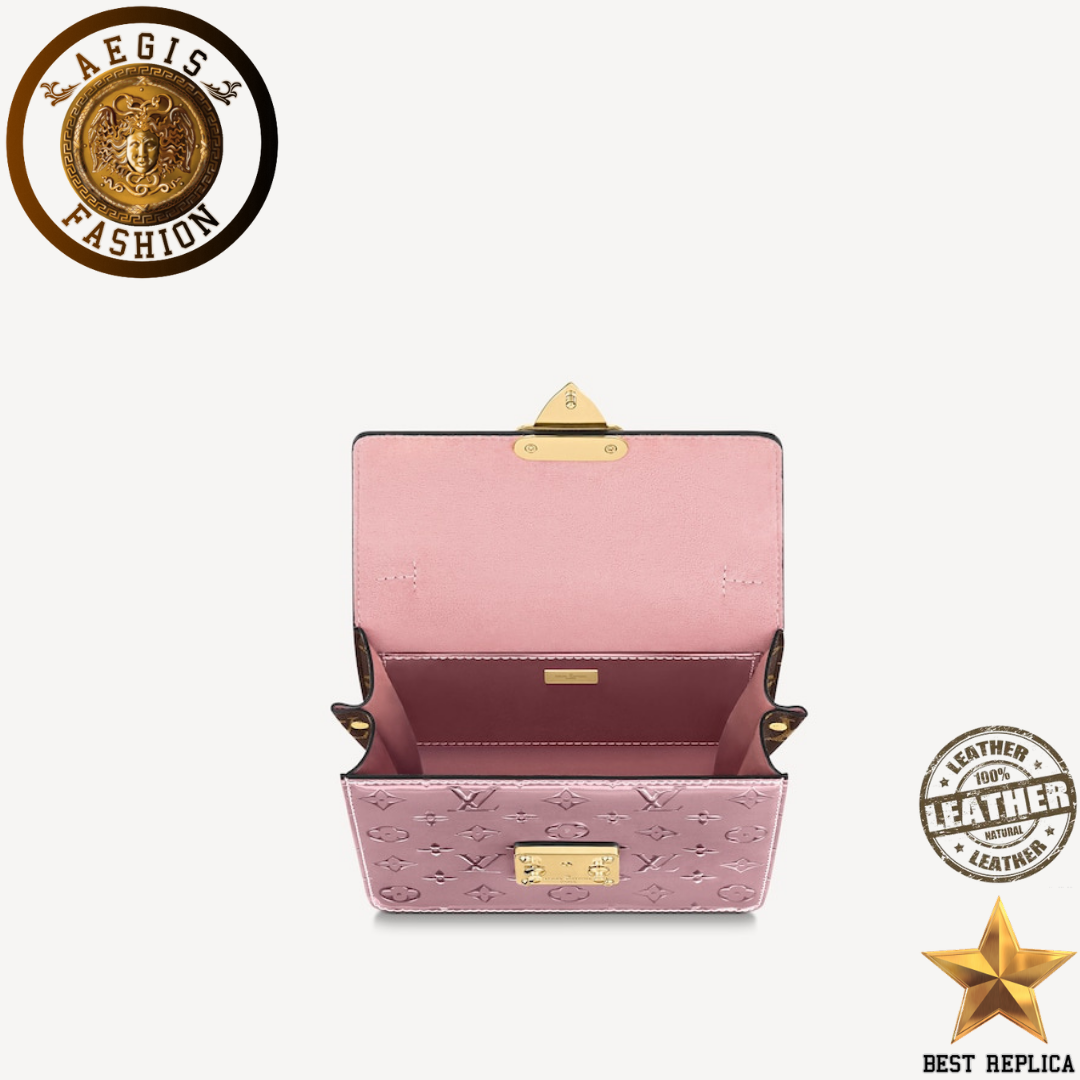 Replica-2020-louis-vuitton-spring-street-handbag-monogram-vernis-leather-with-monogram-canvas-metallic-pale-pink-Aegis-fashion