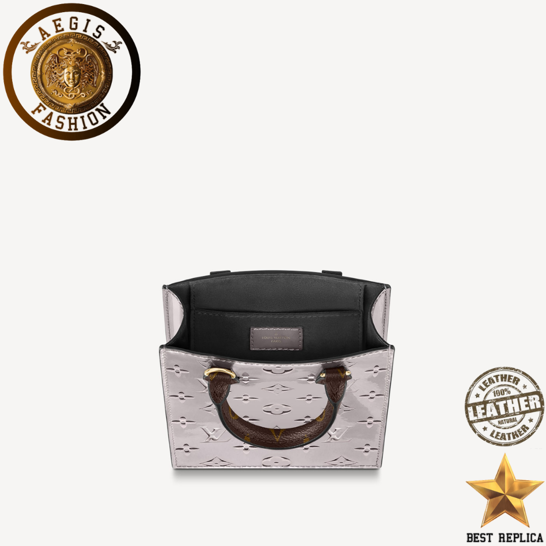 Replica-2020-louis-vuitton-petit-sac-plat-monogram-vernis-leather-metallic-taupe-grey-handbag-Aegis-fashion