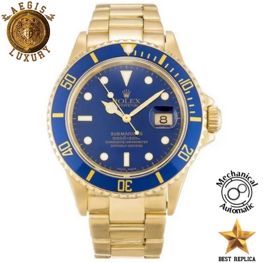 replica-rolex-oyster-perpetual-submariner-blue-dial-16618-aegis-fashion