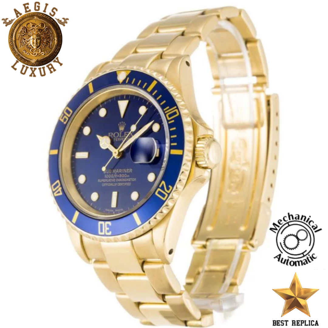 replica-rolex-oyster-perpetual-submariner-blue-dial-16618-aegis-fashion