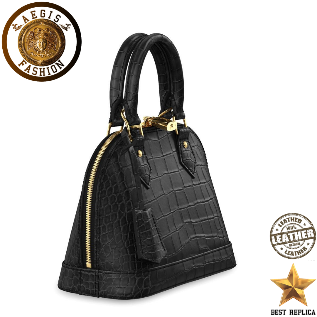 replica-louis-vuitton-alma-bb-crocodilien-mat-taupe-matte-black-handbag-aegis-fasion