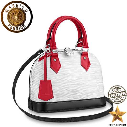 replica-louis-vuitton-alma-bb-epi-leather-blanc-optique-white-scarlet-red-black-handbag-aegis-fashion