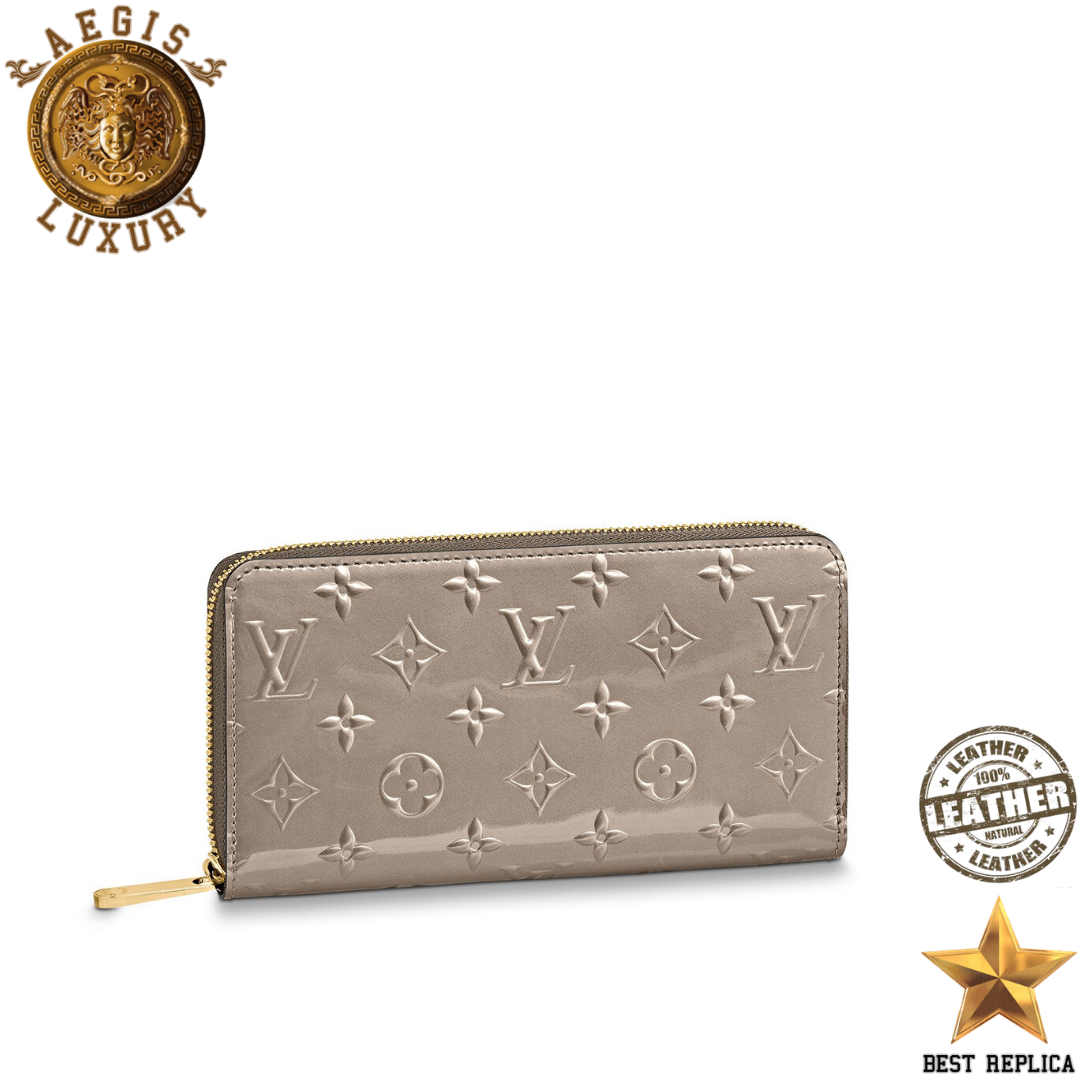 replica-louis-vuitton-champagne-metallise-grey-monogram-vernis-zippy-wallet-aegis-fashion