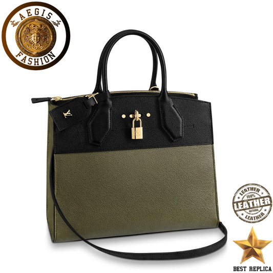 replica-louis-vuitton-city-steamer-mm-khaki-green-and-black-handbag-aegis-fashion