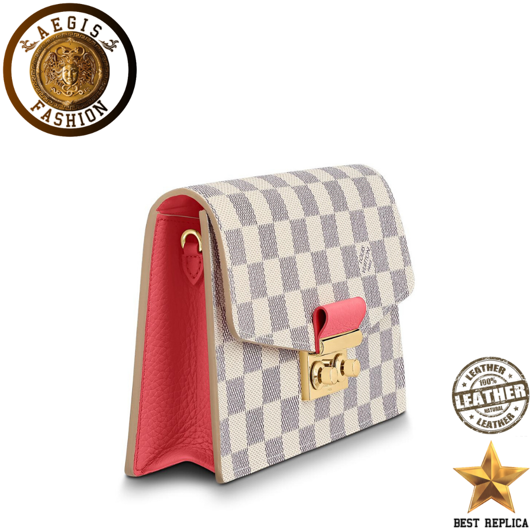 replica-louis-vuitton-croisette-chain-damier-azur-canvas-rose-papaye-pink-wallet-aegis-fashion