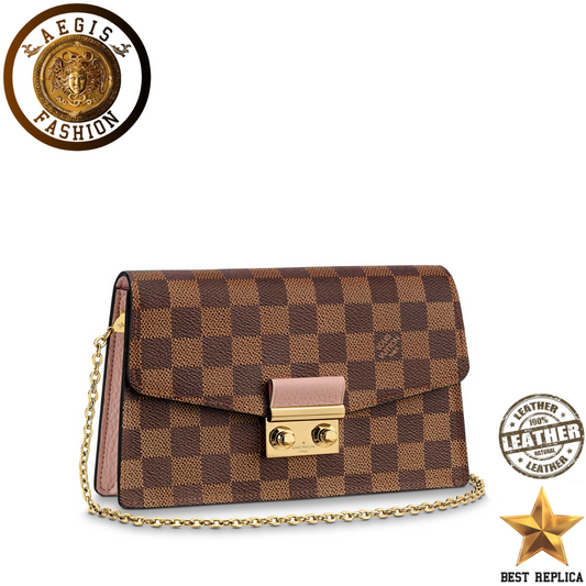replica-louis-vuitton-croisette-chain-damier-canvas-magnolia-pink-wallet-aegis-fashion