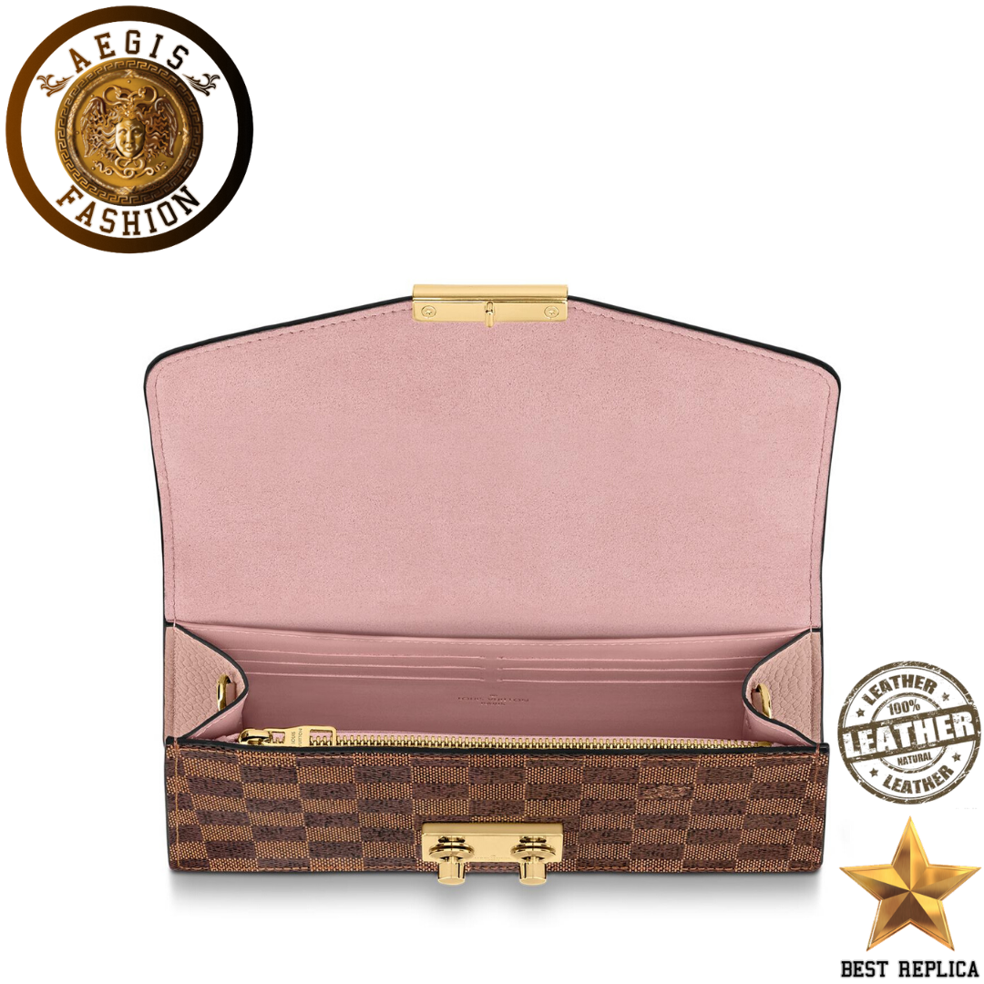 replica-louis-vuitton-croisette-chain-damier-canvas-magnolia-pink-wallet-aegis-fashion