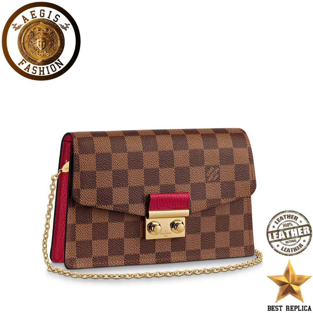 replica-louis-vuitton-croisette-chain-damier-canvas-scarlet-red-wallet-aegis-fashion