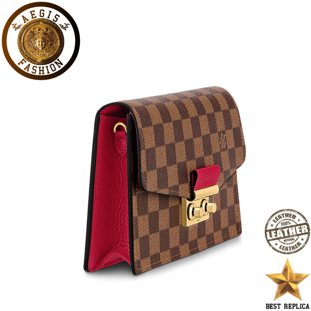 replica-louis-vuitton-croisette-chain-damier-canvas-scarlet-red-wallet-aegis-fashion