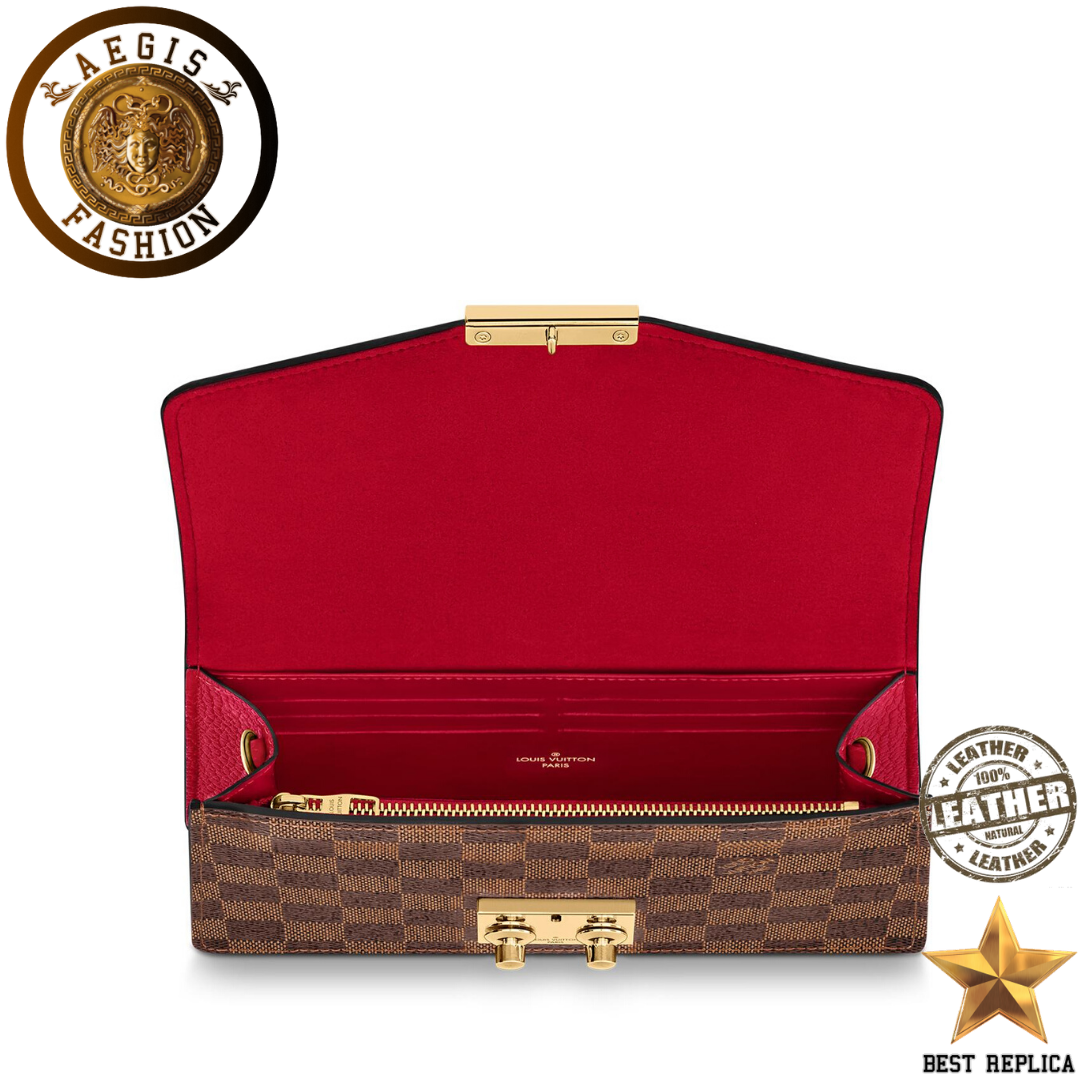 replica-louis-vuitton-croisette-chain-damier-canvas-scarlet-red-wallet-aegis-fashion