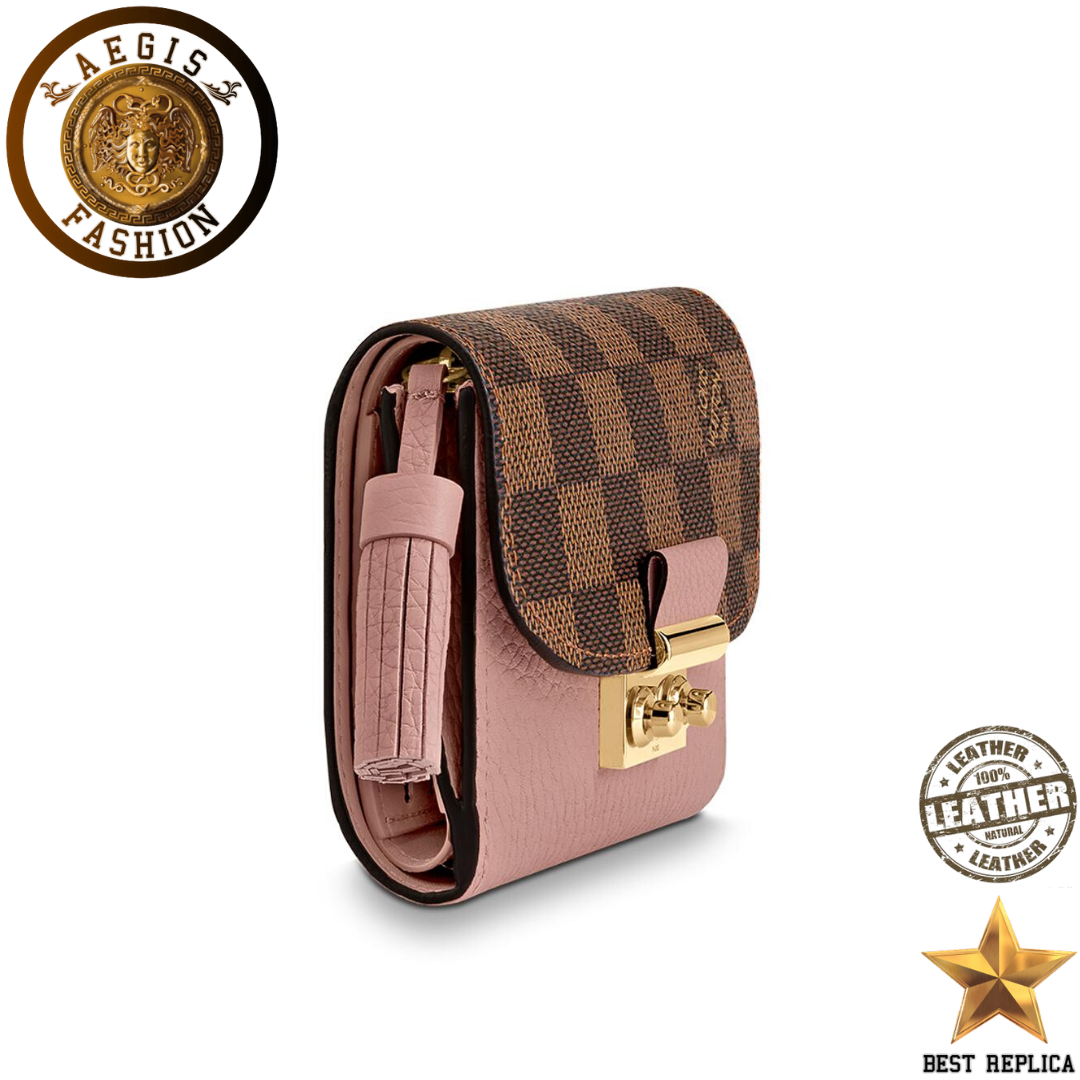replica-louis-vuitton-croisette-compact-damier-ebene-canvas-magnolia-pink-wallet-aegis-fashion