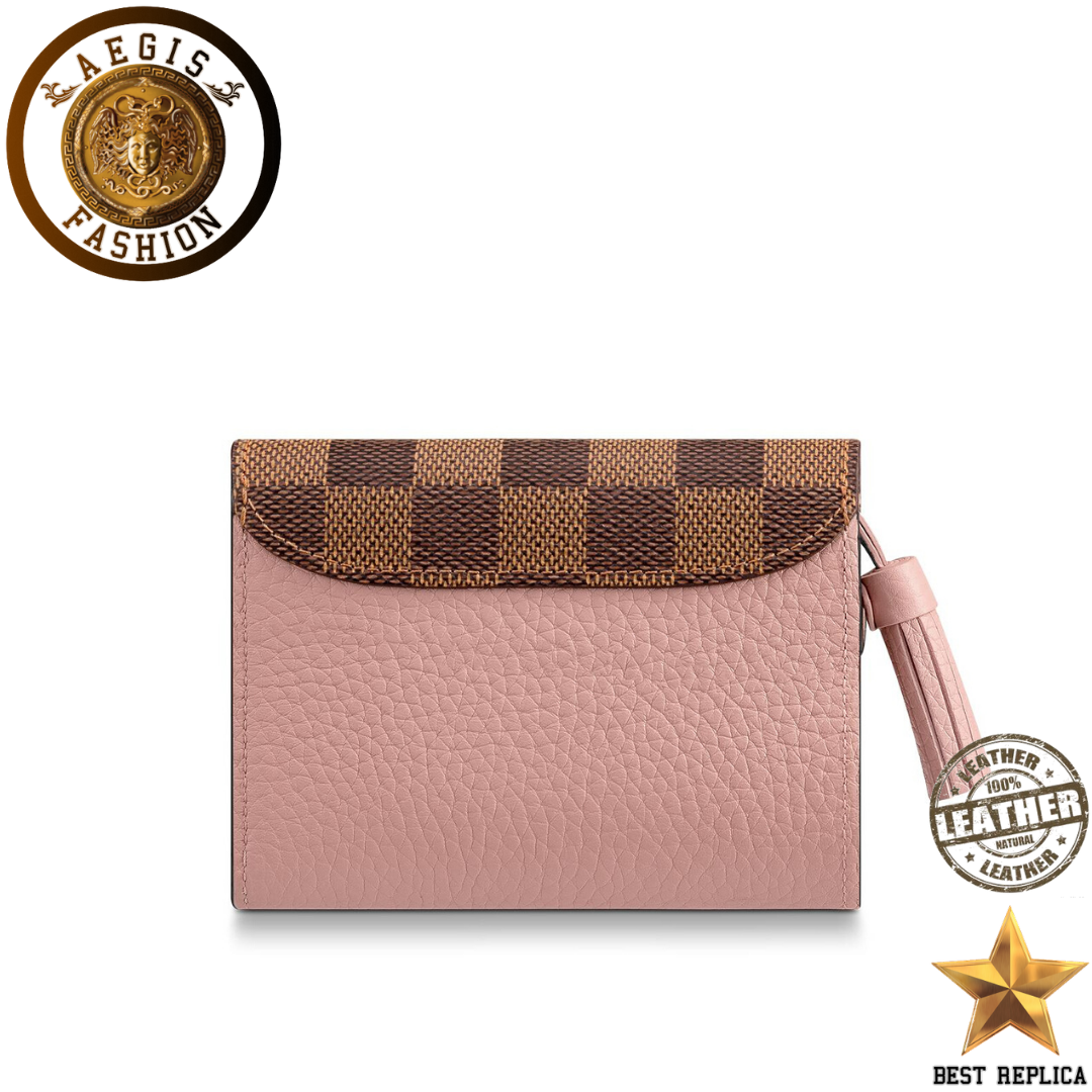 replica-louis-vuitton-croisette-compact-damier-ebene-canvas-magnolia-pink-wallet-aegis-fashion