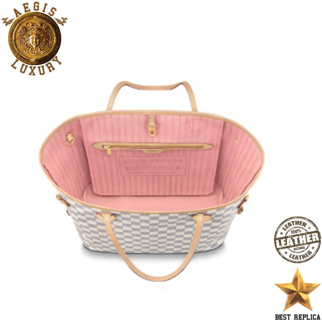replica-louis-vuitton-damier-azur-canvas-neverfull-mm-rose-ballerine-aegis-fashion