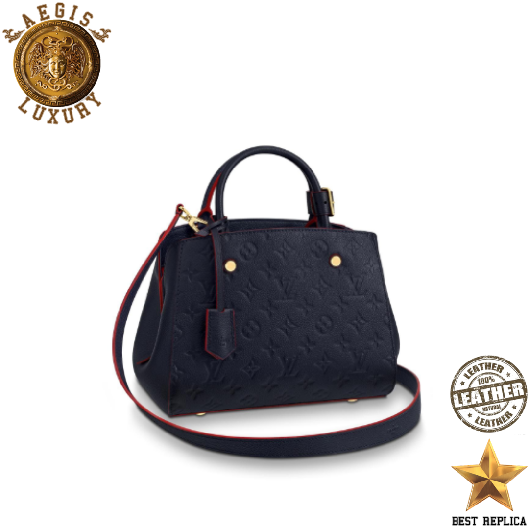 replica-louis-vuitton-montaigne-bb-monogram-empreinte-leather-marine-rouge-aegis-fashion