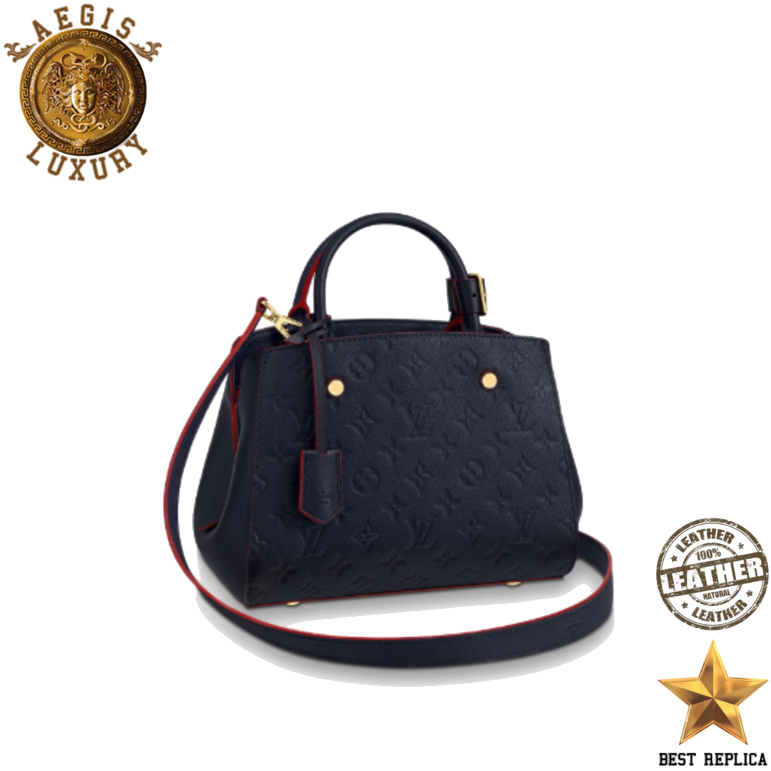 replica-louis-vuitton-montaigne-bb-monogram-empreinte-leather-marine-rouge-aegis-fashion