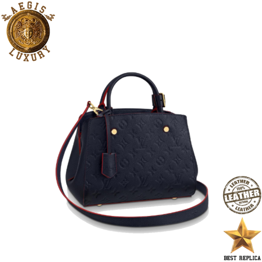replica-louis-vuitton-montaigne-bb-monogram-empreinte-leather-marine-rouge-aegis-fashion