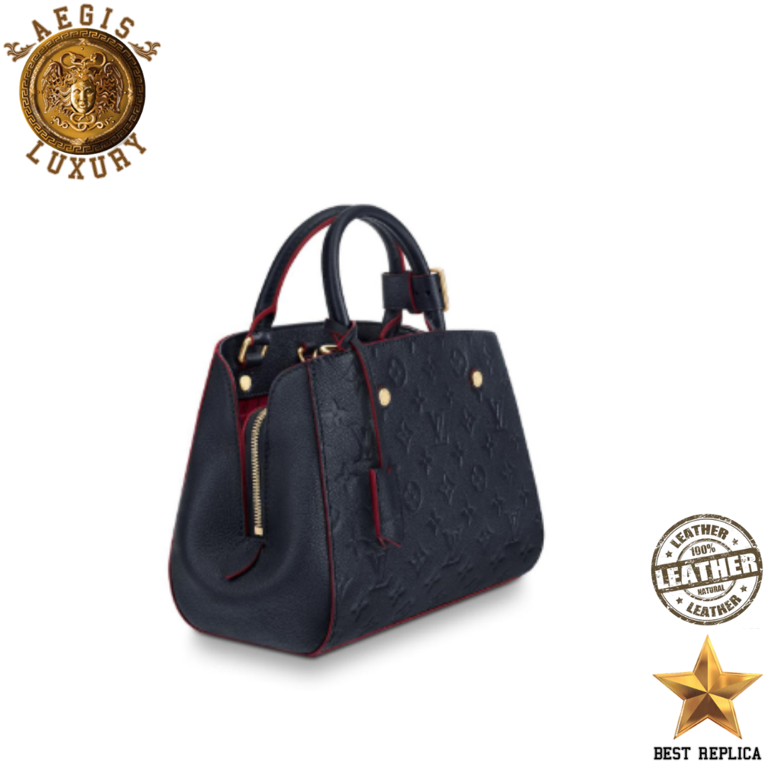 replica-louis-vuitton-montaigne-bb-monogram-empreinte-leather-marine-rouge-aegis-fashion