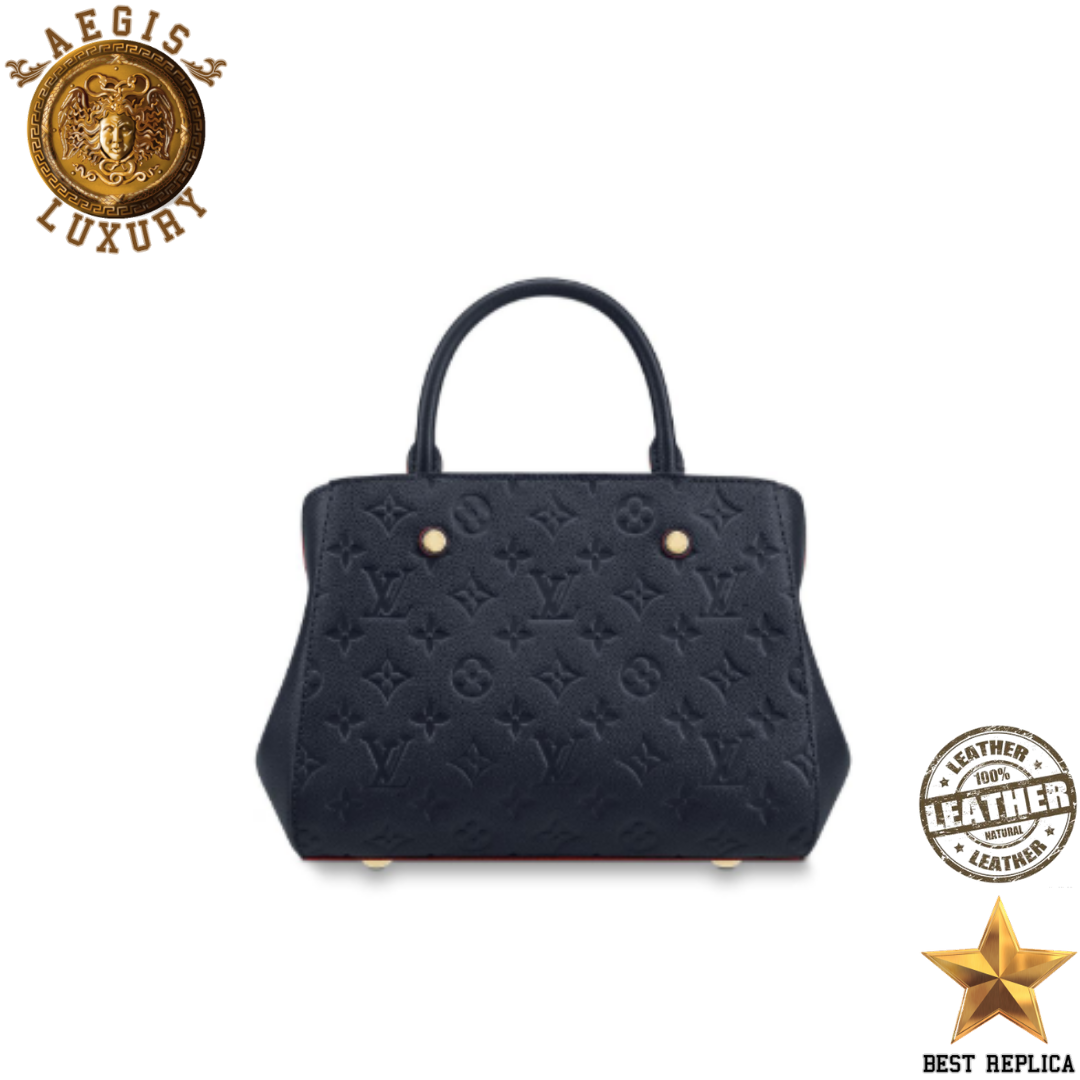 replica-louis-vuitton-montaigne-bb-monogram-empreinte-leather-marine-rouge-aegis-fashion