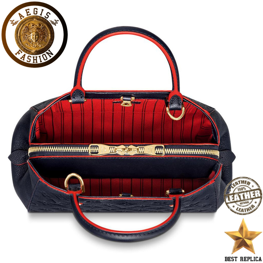 replica-louis-vuitton-montaigne-bb-monogram-empreinte-navy-blue-red-handbag-aegis-fashion