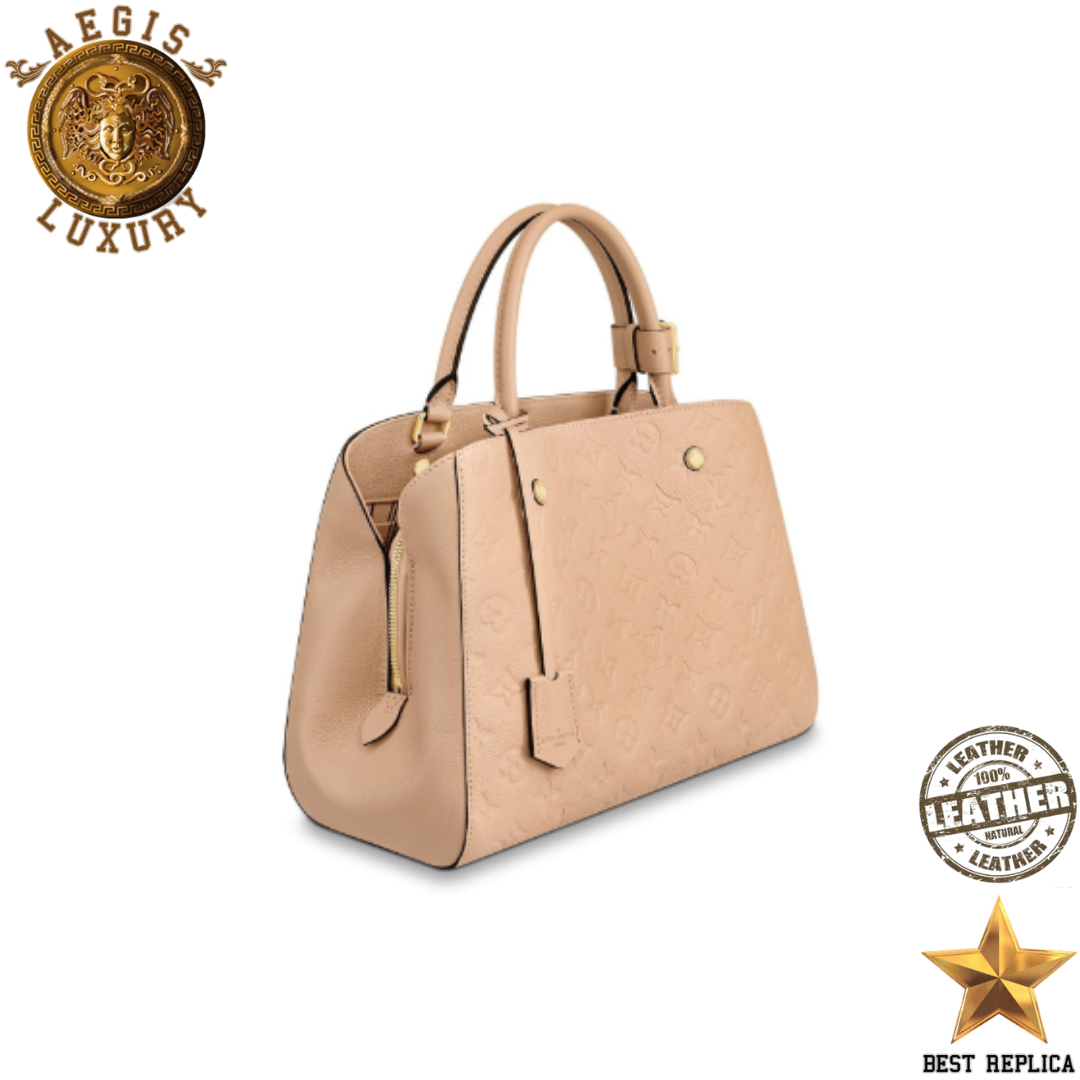 replica-louis-vuitton-montaigne-mm-monogram-empreinte-leather-beige-rose-aegis-fashion