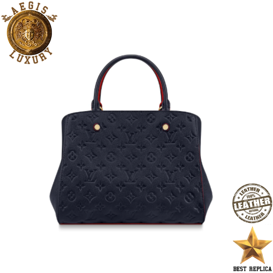 replica-louis-vuitton-montaigne-mm-monogram-empreinte-leather-marine-rouge-aegis-fashion
