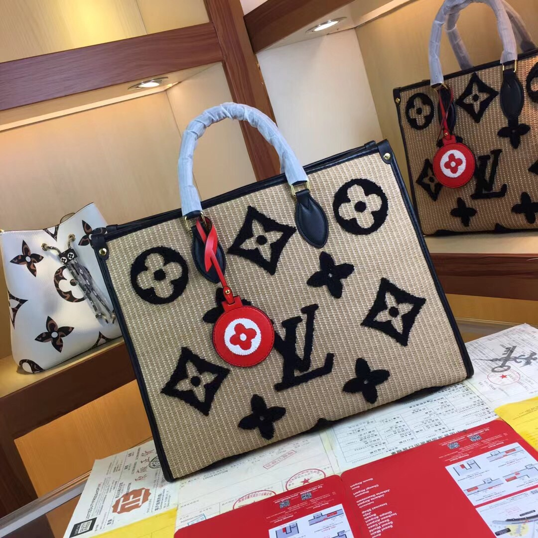 replica-louis-vuitton-onthego-gm-monogram-raffia-black-bag-aegis-fashion
