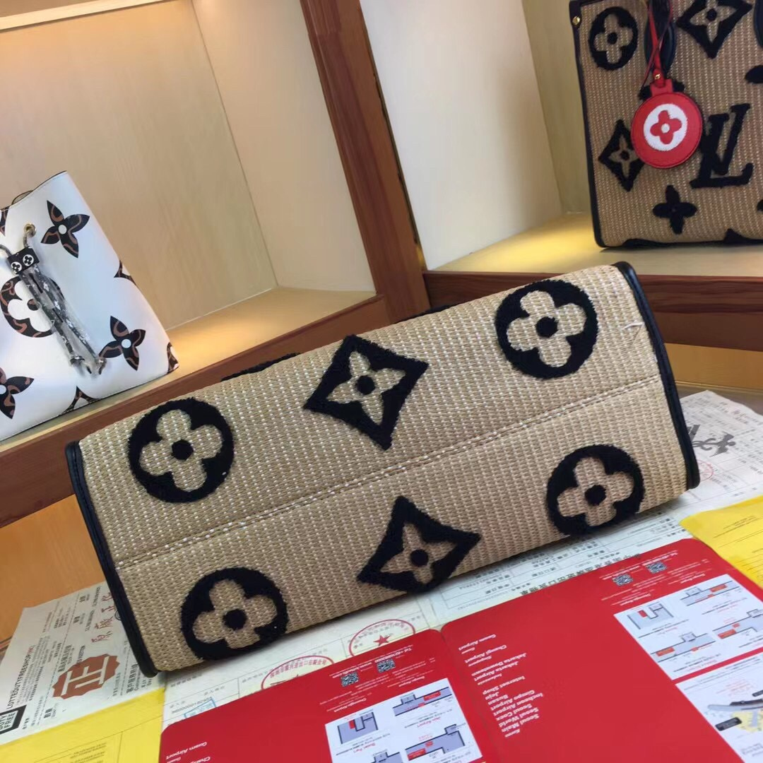 replica-louis-vuitton-onthego-gm-monogram-raffia-black-bag-aegis-fashion