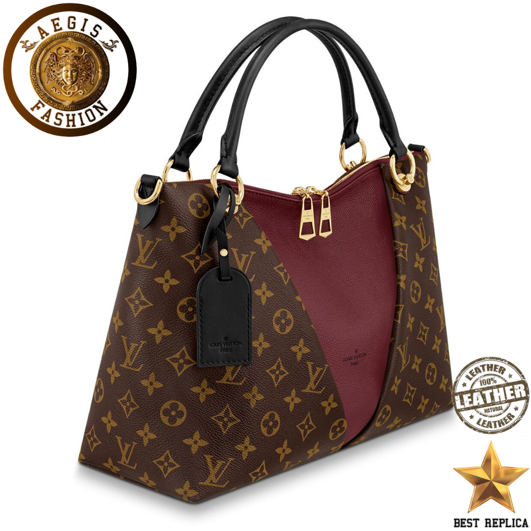 replica-louis-vuitton-v-tote-mm-monogram-canvas-bordeaux-red-handbag-aegis-fashion