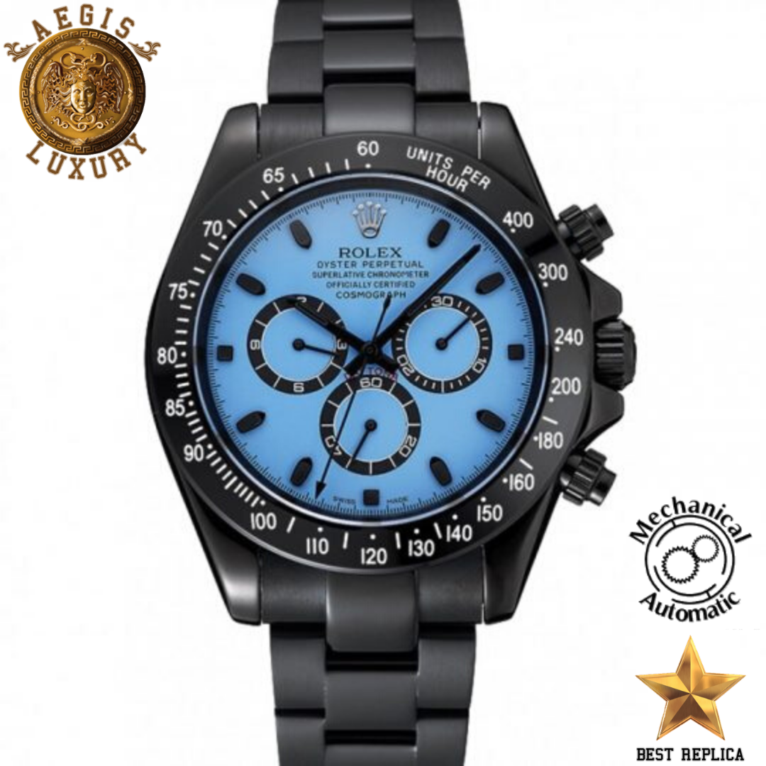 replica-rolex-cosmograph-daytona-blue-dial-black-bezel-black-stainless-steel-bracelet-aegis-fashion