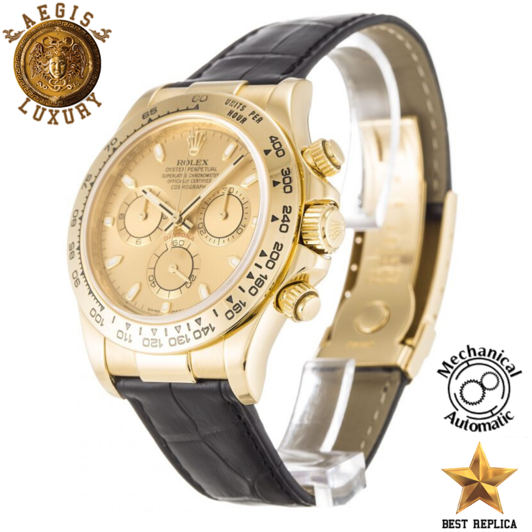 replica-rolex-cosmograph-yellow-gold-case-champagne-baton-dial-alligator-black-leather-strap-aegis-fashion