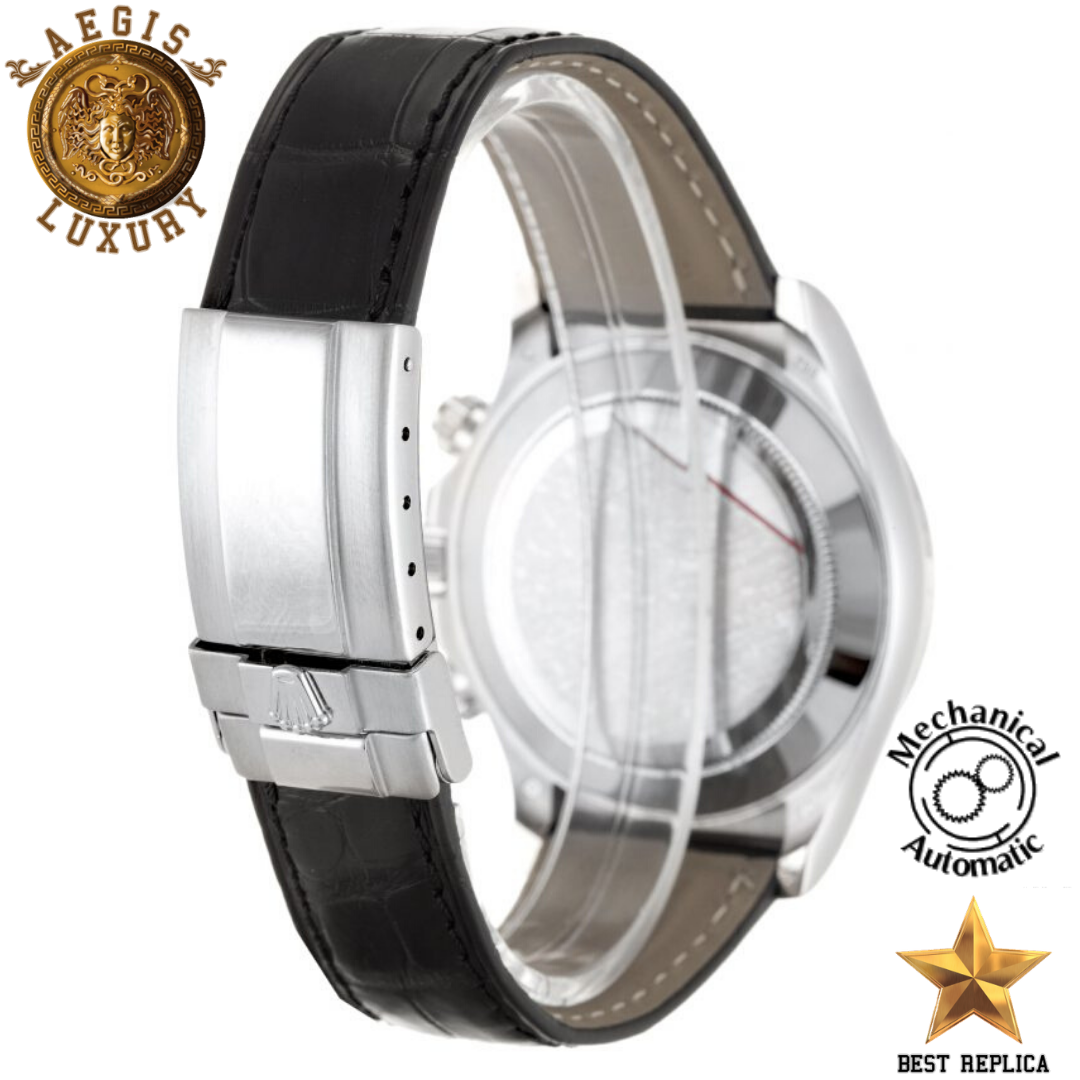 replica-rolex-daytona-silver-bezel-black-dial-stainless-steel-silver-case-black-leather-strap-aegis-fashion
