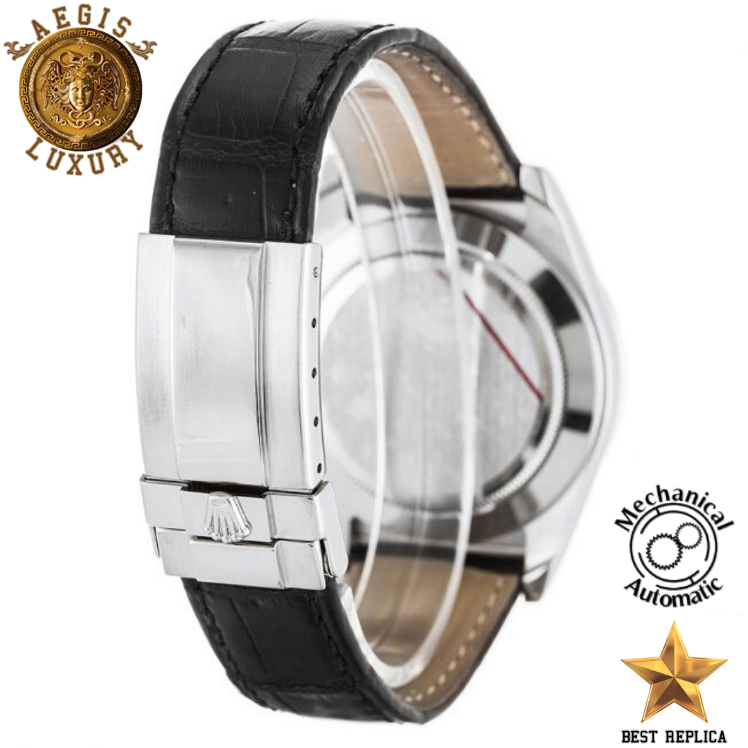 replica-rolex-daytona-silver-bezel-white-dial-stainless-steel-case-black-leather-strap-aegis-fashion