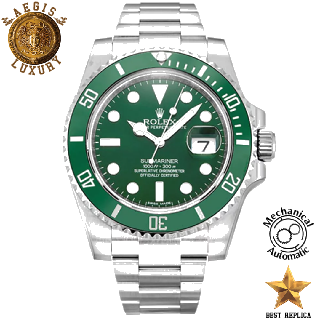 replica-rolex-oyster-perpetual-submariner-green-dial-116610lv-aegis-fashion