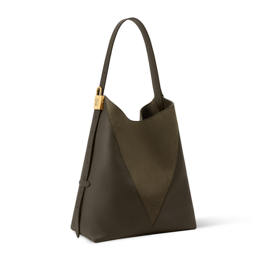 replica louis vuitton hobo mm bag buvola side angle elegant silhouette