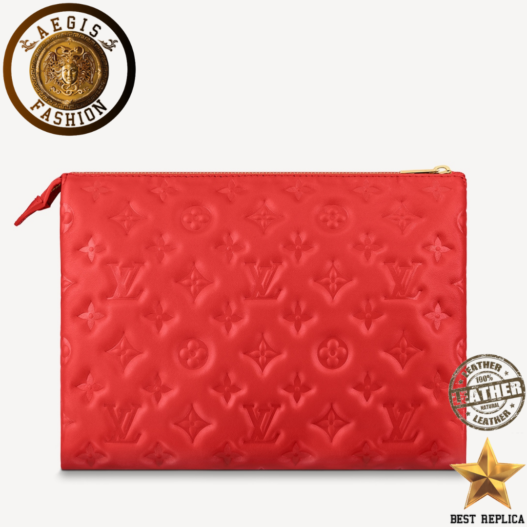 replica red leather louis vuitton coussin pm designer handbag buvola