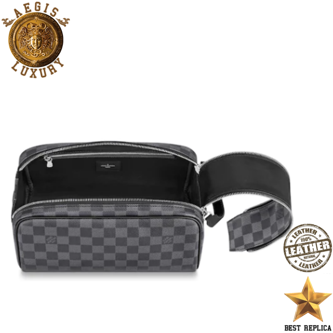 replica louis vuitton damier graphite dopp kit premium designer travel organizer buvola