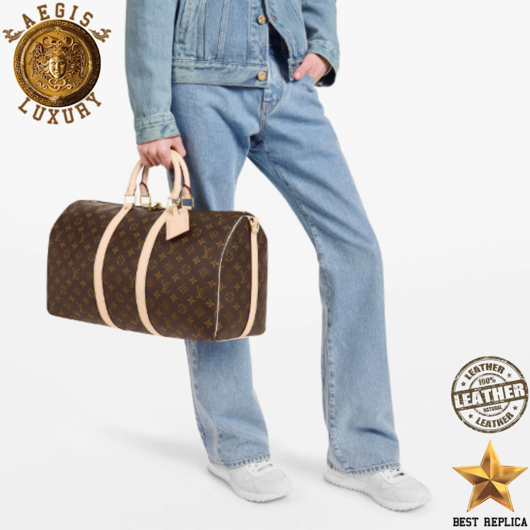 replica monogram canvas louis vuitton keepall bandouliere 45 iconic luxury travel accessory buvola
