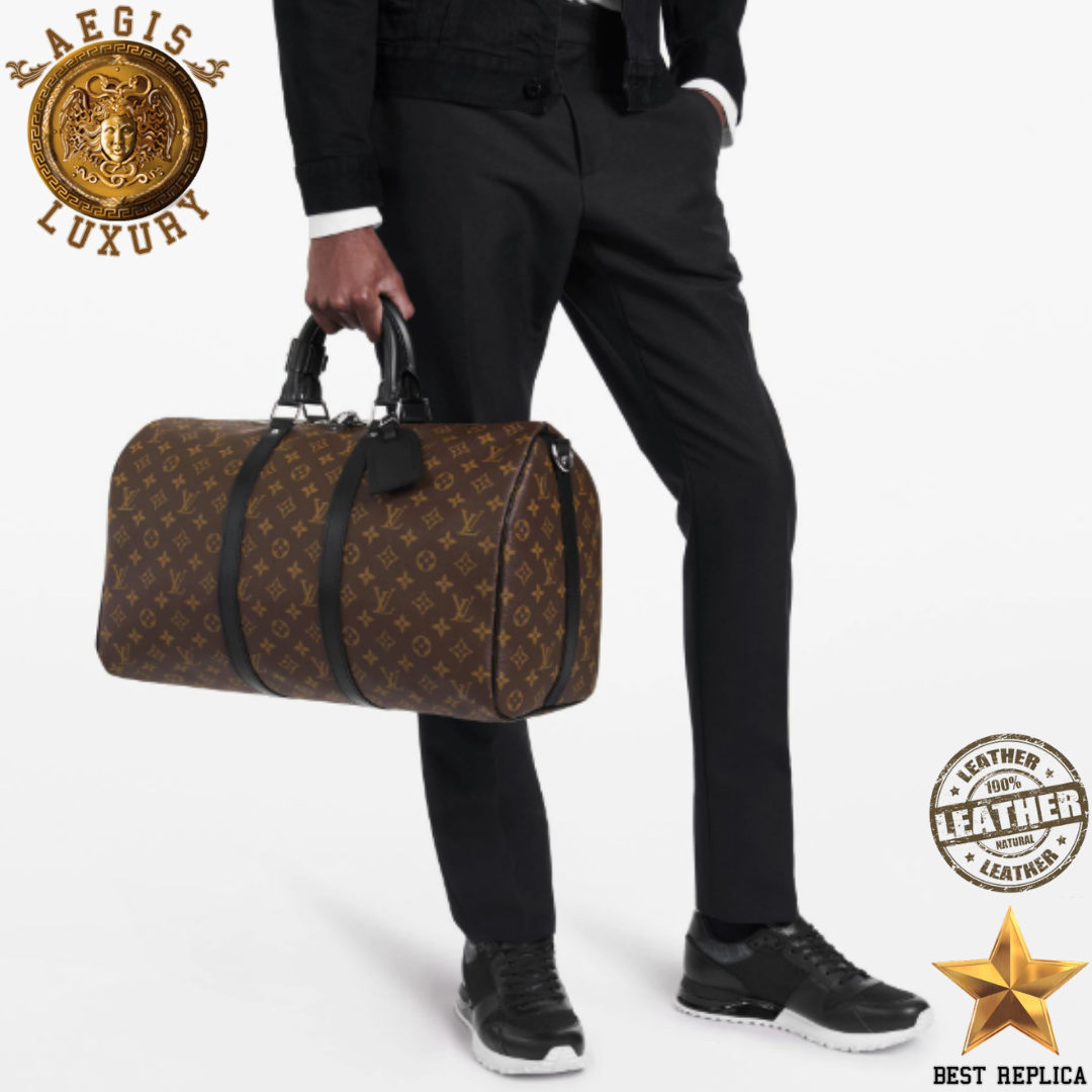 replica monogram macassar louis vuitton keepall bandouliere 45 iconic luxury travel accessory buvola