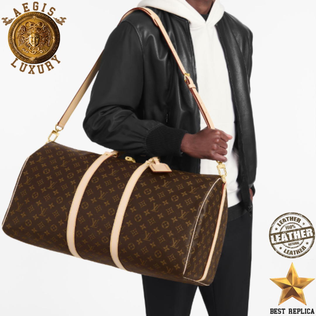 replica louis vuitton keepall 55 monogram canvas stylish high end travel weekender bag buvola