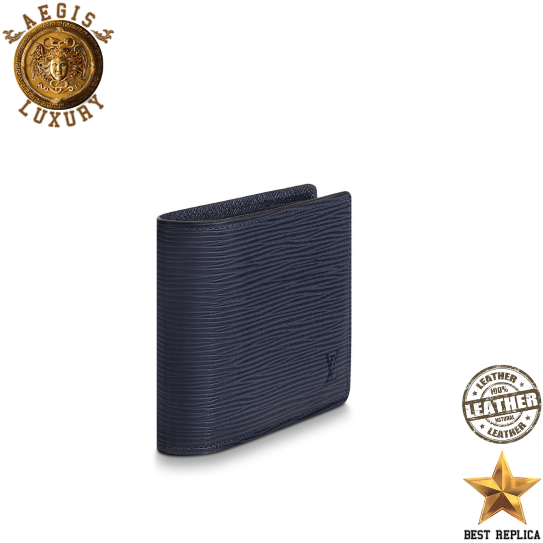 replica louis vuitton multiple wallet epi leather navy blue premium designer everyday wallet buvola