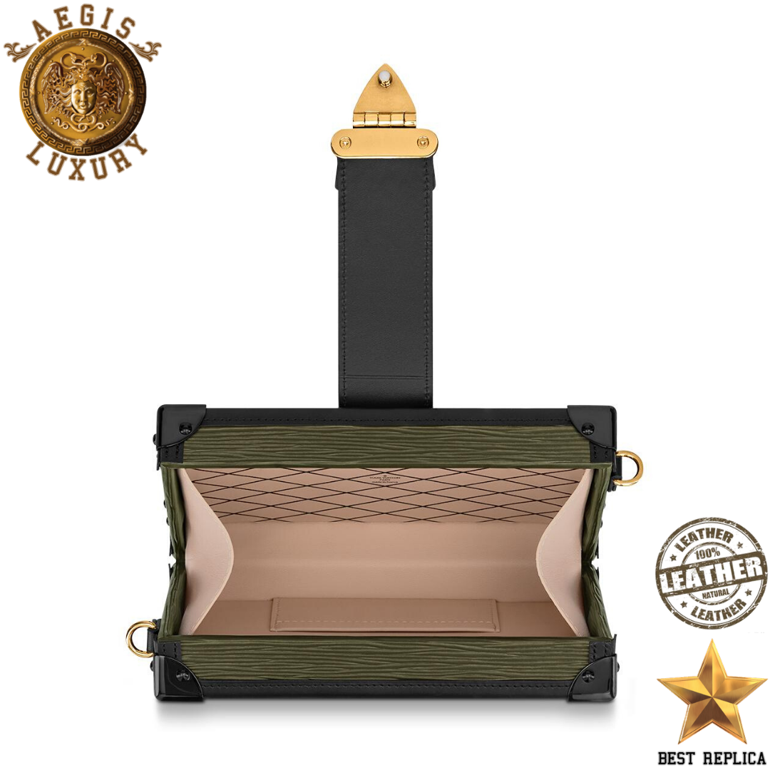 replica epi leather khaki green louis vuitton petite malle stylish high end box bag buvola