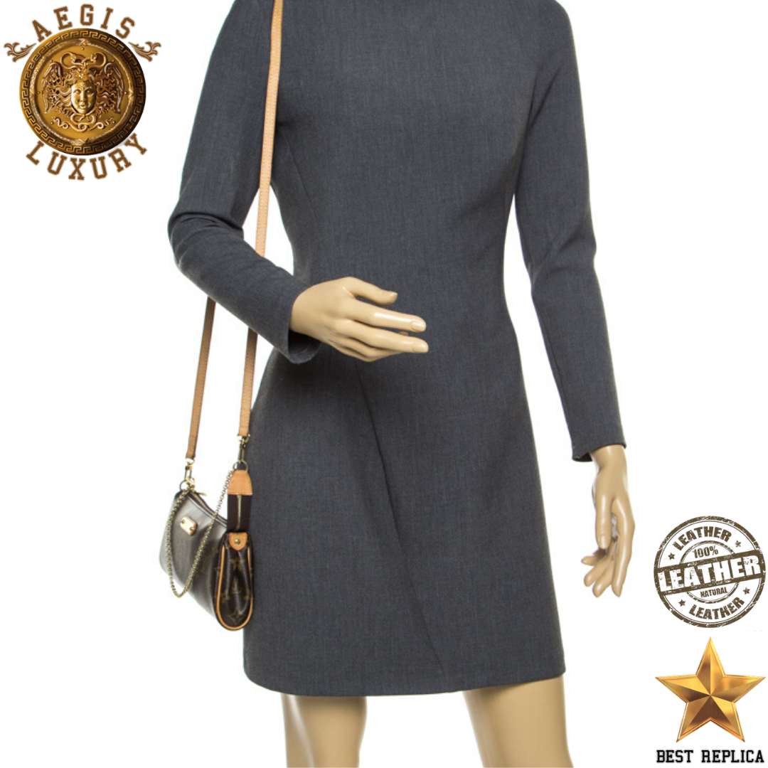 replica louis vuitton pochette eva monogram canvas stylish evening bag luxury accessory buvola