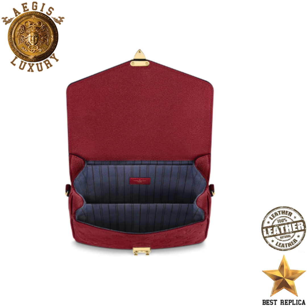 replica louis vuitton pochette metis cherry berry red leather iconic luxury shoulder bag elegant design buvola