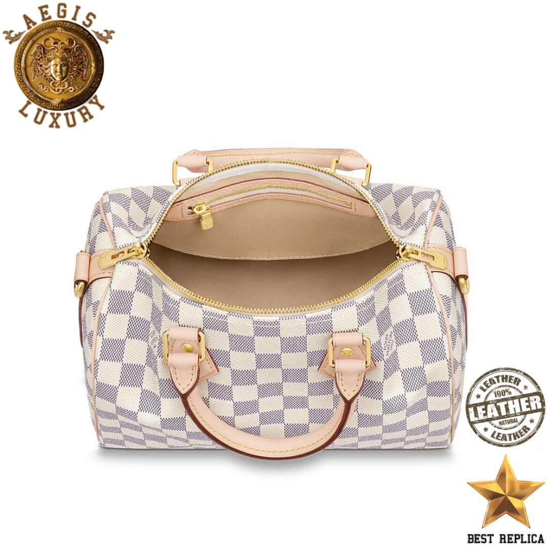 replica louis vuitton speedy bandouliere 25 damier azur luxury everyday bag buvola