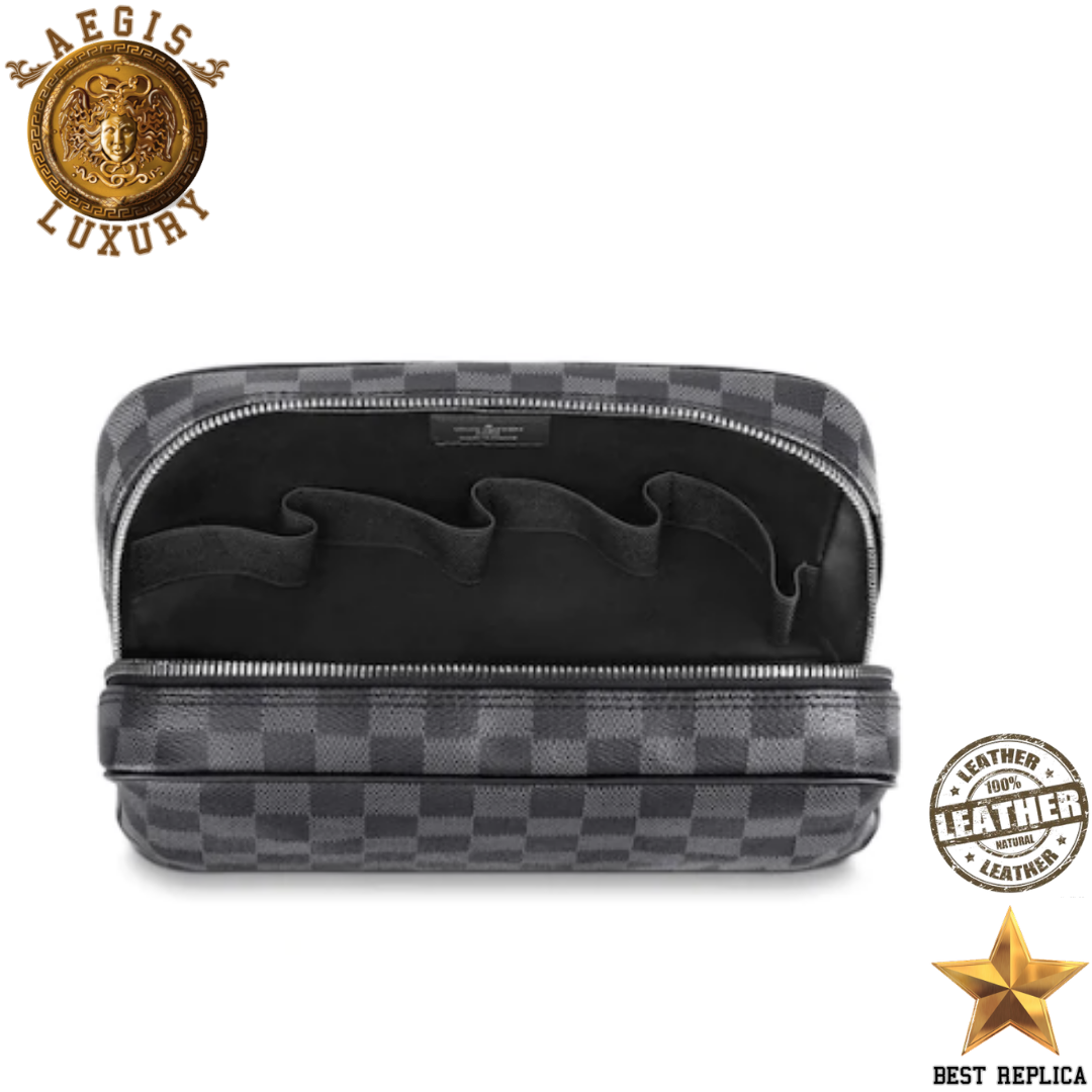replica damier graphite canvas toilet pouch gm louis vuitton modern stylish toiletry bag buvola