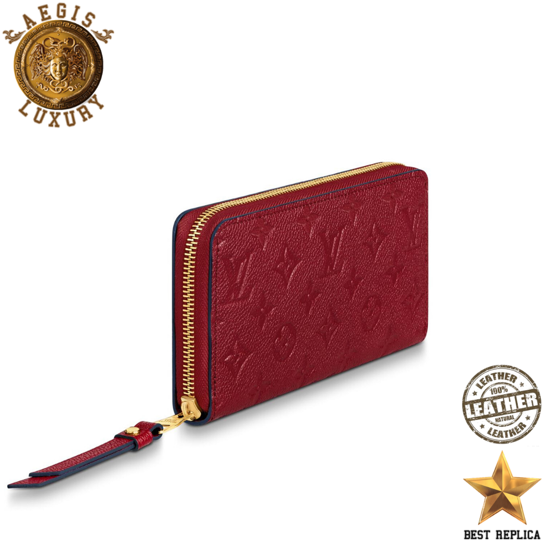replica louis vuitton zippy wallet empreinte red premium designer everyday wallet buvola
