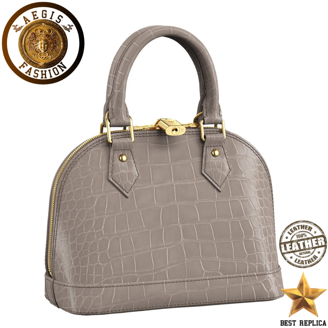 replica-louis-vuitton-alma-bb-crocodilien-mat-taupe-matte-brown-handbag-aegis-fashion